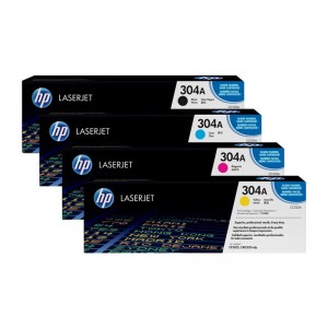 Conjunto Triplo de Toner HP LaserJet Original 304A Ciano/Magenta/Amarelo